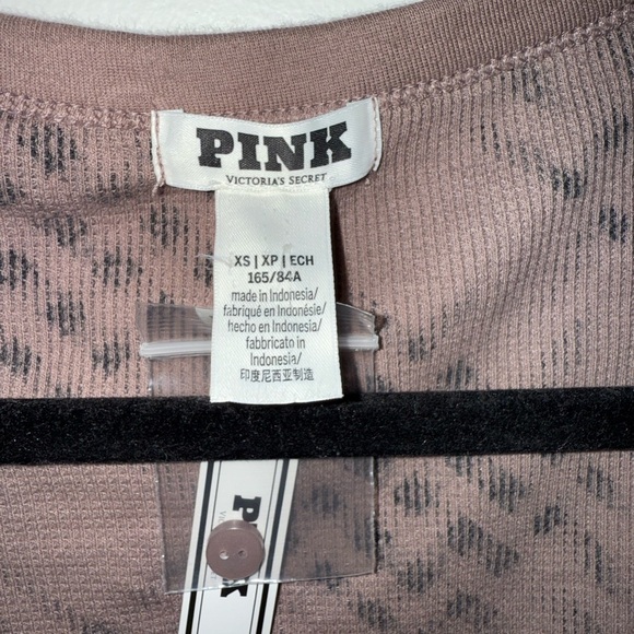 PINK Victoria's Secret Plaid Button-Up Top in Brown and Black - Picture 3 of 6